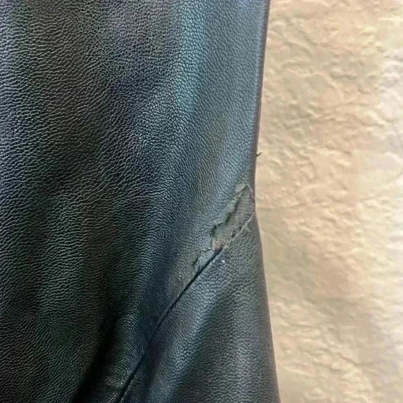 Boston Proper black sleeveless faux leather top dress. Size 4 - Picture 5 of 5